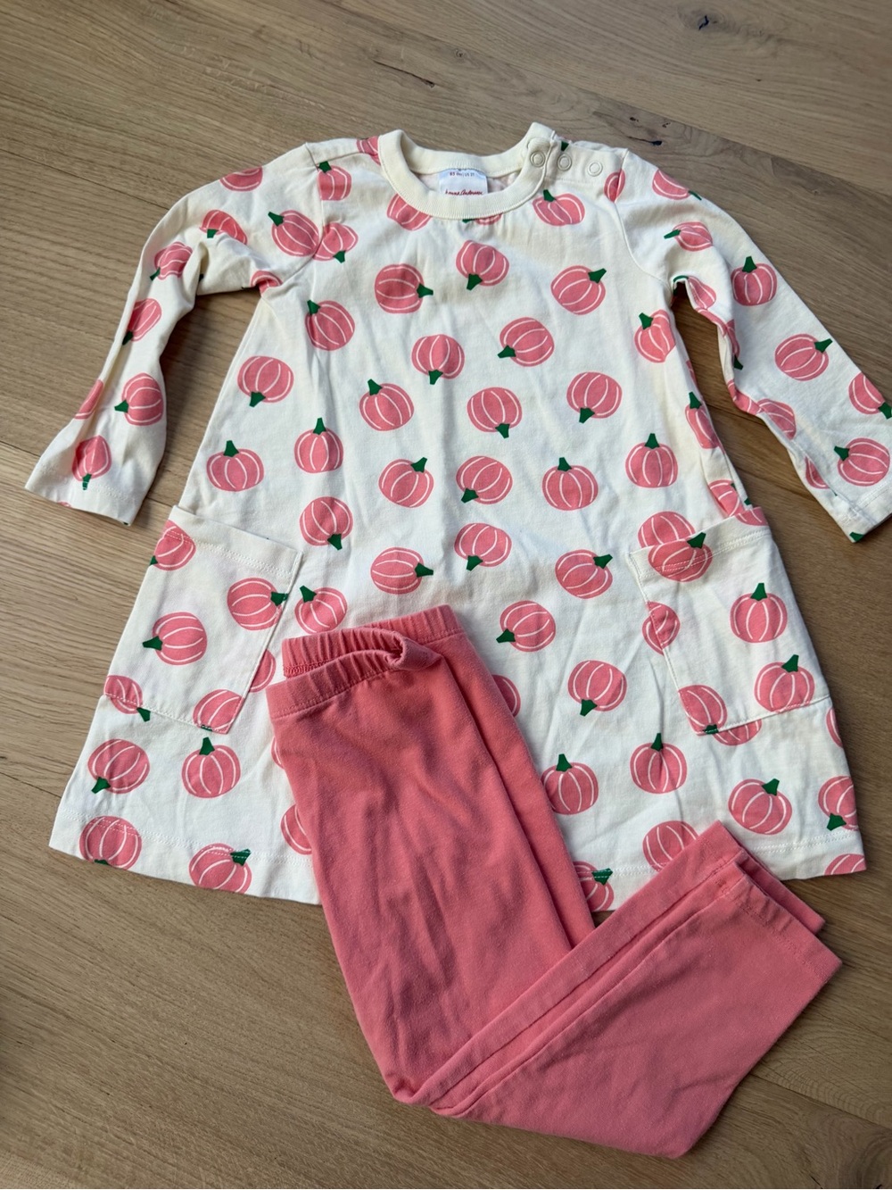Hanna Andersson Pumpkin Dress + Leggings Set – 2T / 85 cm